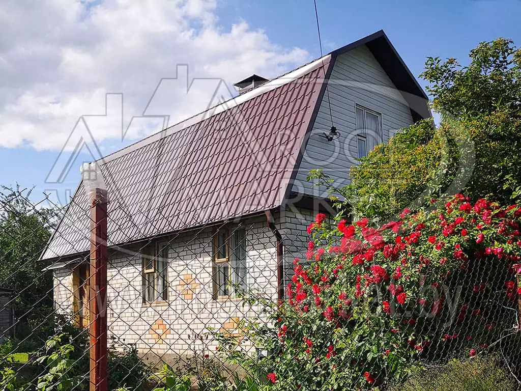 Замена шифера на металлочерепицу Монтеррей от Скайпрофиль