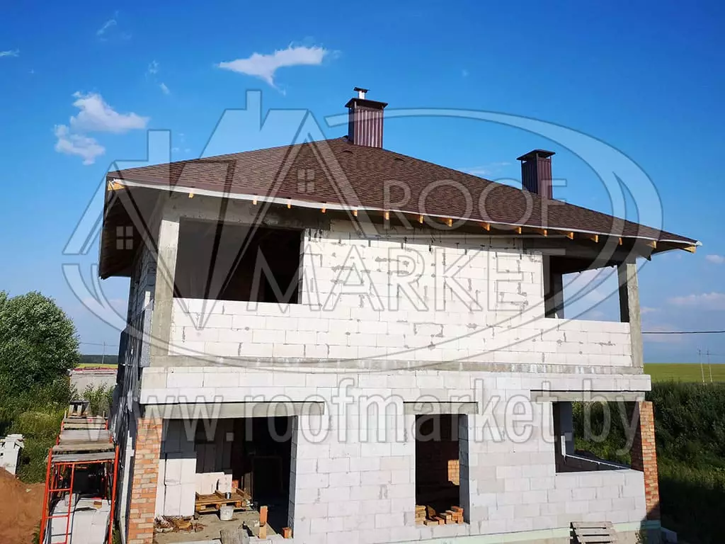 Кровля из гибкой битумной черепицы "Шинглас"