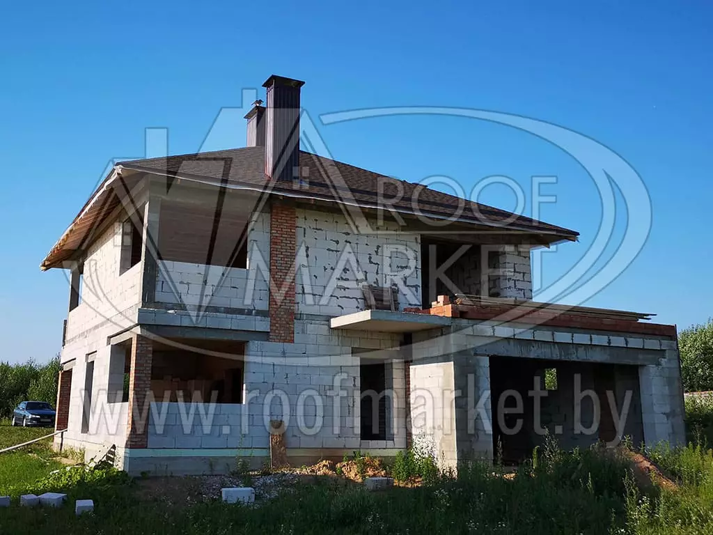 Кровля из гибкой битумной черепицы "Шинглас"