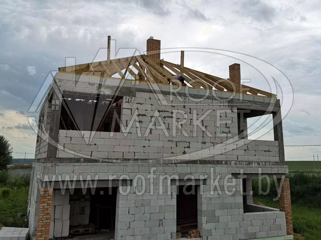 Кровля из гибкой битумной черепицы "Шинглас"