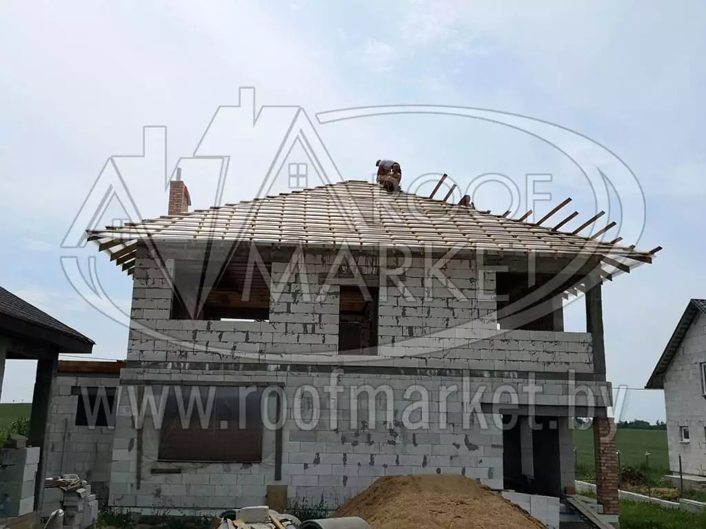 Кровля из гибкой битумной черепицы "Шинглас"